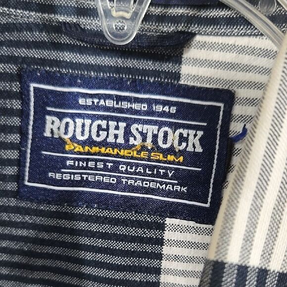 Rough Stock Panhandle Slim Striped Boys XL 18 Western Cowboy Shirt Long Sleeve - Picture 2 of 10